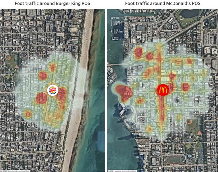 Example of location analytics for retail data analytics