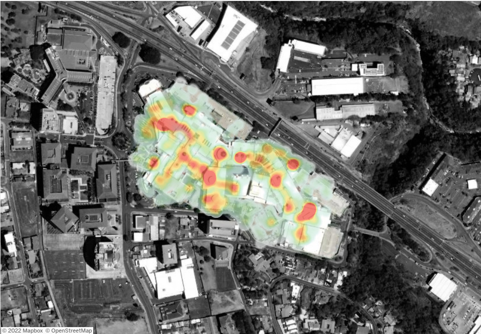 Heat Map to track people's movement inside a building.