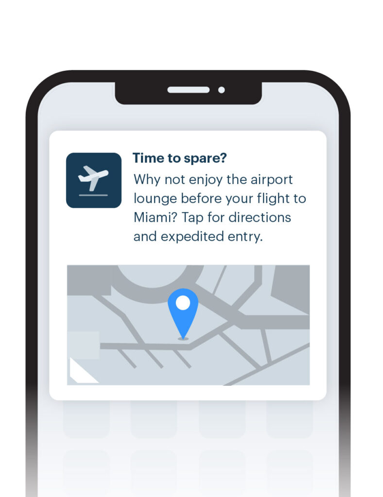 Geofencing example for an airline