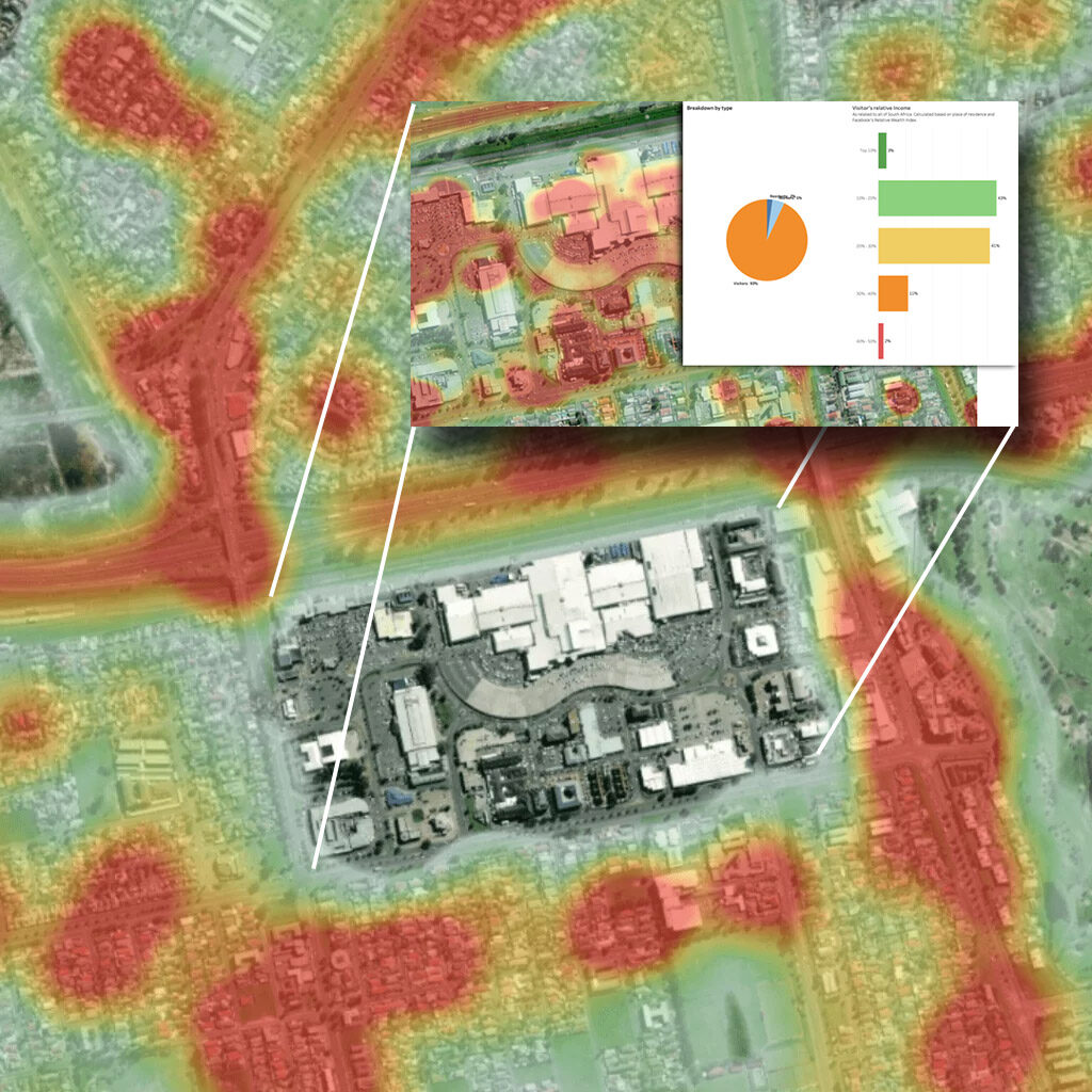 Use of location analytics and heat maps to understand consumer behavior in an area. 